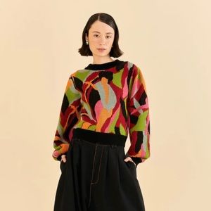 Farm Rio The Dance Multicolor Knit Sweater